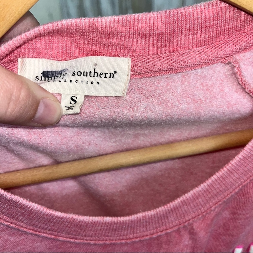 Simply Southern ‘Don’t Be Salty’ Pink Dye Pullover Sweatshirt Women’s Small - Picture 7 of 7